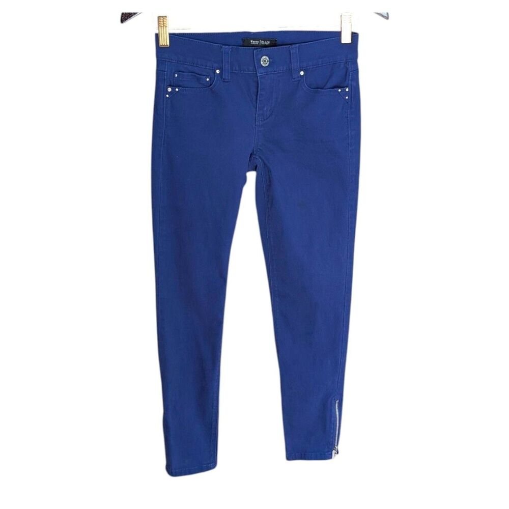 White House Black Market Blue Skimmer Jeans With Zipper On Ankle Size 0